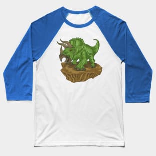 Triceratops Green Baseball T-Shirt